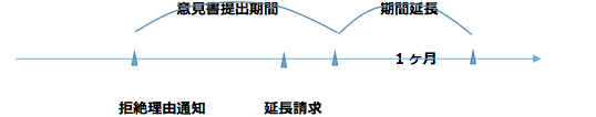 意見書提出期間前に1ヶ月の延長請求ができます